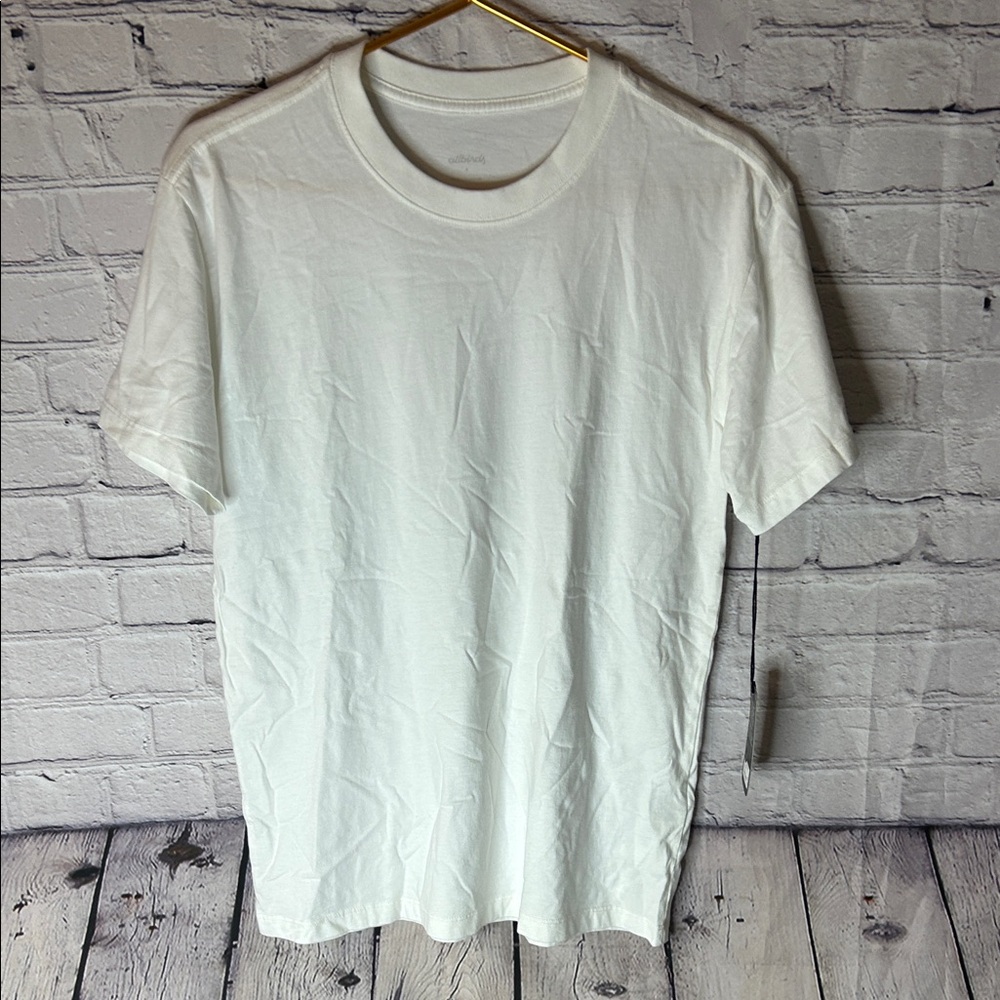 NWT Allbirds mens 100% organic cotton white tee shirt size small